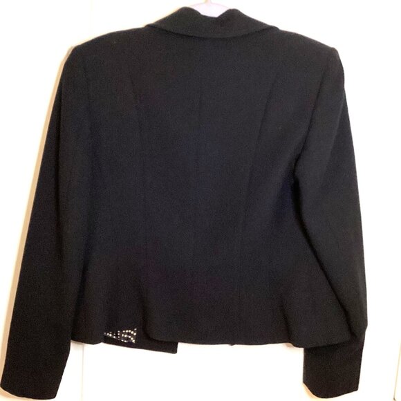 Marks & Spencer Vintage Women's Black Blazer Lined Cropped Classic Office UK 10 - Picture 4 of 7